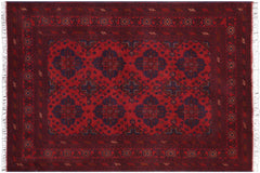 handmade Tribal Biljik Khal Mohammadi Red Blue Hand Knotted RECTANGLE 100% WOOL area rug 4x6
