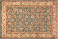 handmade Transitional Kafkaz Gray Beige Hand Knotted RECTANGLE 100% WOOL area rug 10' x 15'