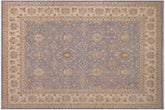 10x14 hand knotted Ziegler wool rug in gray and beige - Bohemian Ziegler Anabel