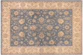 9x12 hand knotted Ziegler wool rug in blue and gray - Chic Ziegler Kaylah