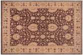 10x14 hand knotted Ziegler wool rug in brown and gold - Classic Ziegler Billi