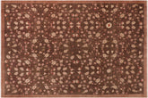 10x14 hand knotted modern wool rug in brown and rust - Eclectic Tricia