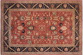 10x14 hand knotted Ziegler wool rug in rust and blue - Chic Ziegler Tasha