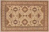 10x14 hand knotted Ziegler wool rug in beige and tan - Bohemian Ziegler Casey