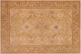 10x14 hand knotted Ziegler wool rug in gold and brown - Classic Ziegler Angla