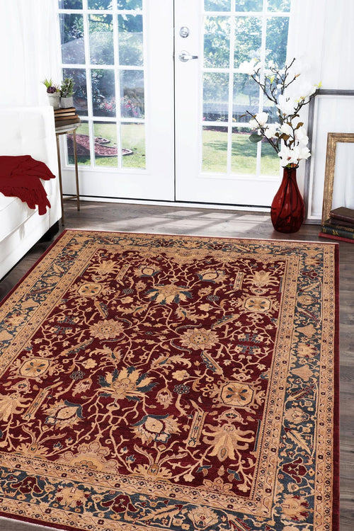 handmade Traditional Kafkaz Red Blue Hand Knotted RECTANGLE 100% WOOL area rug 10x14