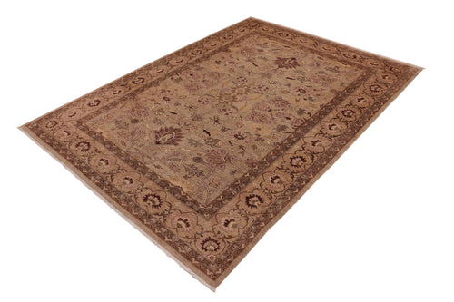 handmade Traditional Kafkaz Gray Brown Hand Knotted RECTANGLE 100% WOOL area rug 10x14