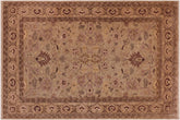 10x14 hand knotted Ziegler wool rug in gray and brown - Bohemian Ziegler Kate