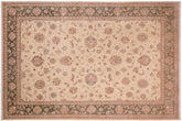 10x14 hand knotted Ziegler wool rug in beige and green - Chic Ziegler Patti