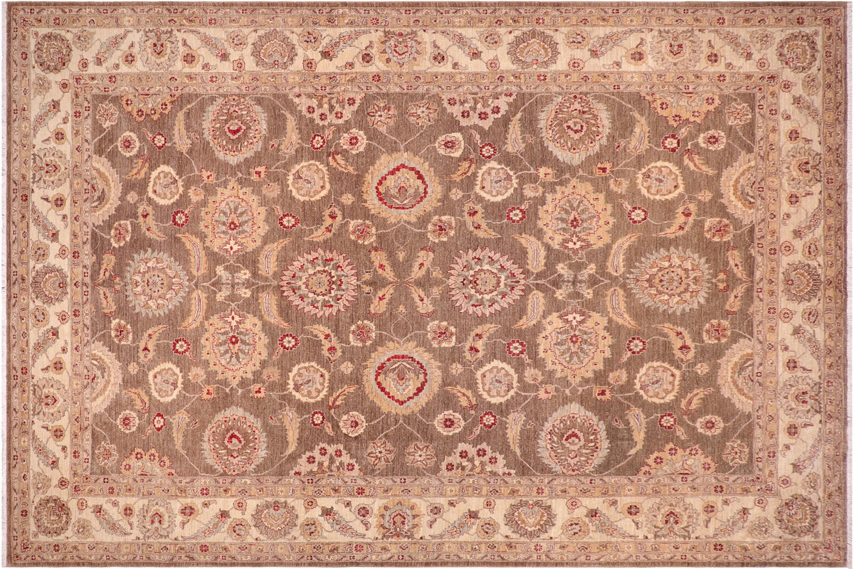 handmade Traditional Kafkaz Lt. Green Ivory Hand Knotted RECTANGLE 100% WOOL area rug 10x14