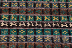 handmade Geometric Berjusta Blue Beige Hand Knotted RECTANGLE 100% WOOL area rug 9' x 12'