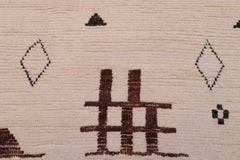 handmade Geometric Berjusta Beige Brown Hand Knotted RECTANGLE 100% WOOL area rug 8' x 10'