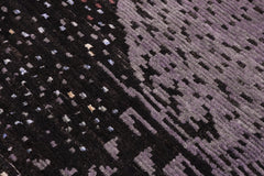 handmade Geometric Berjusta Black Gray Hand Knotted RECTANGLE WOOL&SILK area rug 5' x 8'