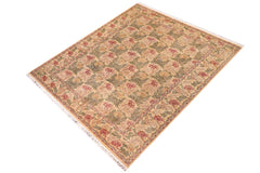 handmade Transitional Tulip Gold Green Hand Knotted RECTANGLE 100% WOOL area rug 10x14