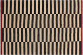 6x8 hand woven Turkish Flat Weave Kilim wool rug in beige and black - Chic Turkish Jennefer