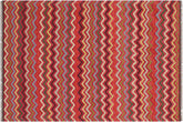 handmade Modern Kilim Pink Gold Hand-Woven RECTANGLE 100% WOOL area rug 5x7