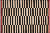 6x8 hand woven Turkish Flat Weave Kilim wool rug in beige and black - Modern Turkish Kenisha