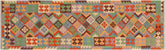 3x10 hand woven Turkish Kilim wool runner rug in gray and rust - Rustic Paula Turkish