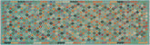 3x10 hand woven Turkish Modern Kilim wool runner rug in blue and rust - Turkish Eclectic Antione