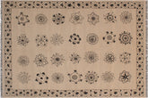 6x8 hand woven Turkish Flat Weave Kilim wool rug in beige and black - Chic Turkish Annalee
