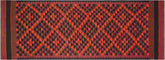 4x11 hand woven Turkish Kilim wool runner rug in red and orange - Rustic Vintage Turkish Yuko