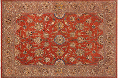 handmade Traditional Design Rust Lt. Brown Hand Knotted RECTANGLE 100% WOOL area rug 10' x 14'