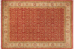 handmade Transitional Red Beige Hand Knotted RECTANGLE 100% WOOL area rug 10x14