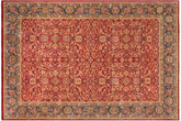 10x14 hand knotted Persian rug in red and teal - Istanbul Sumiko