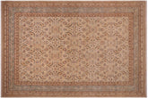 10x14 hand knotted Persian rug in tan and green - Istanbul Sparkle