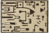 handmade Geometric Moroccan Hi Beige Brown Hand Knotted RECTANGLE 100% WOOL area rug 4' x 6'