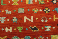 handmade Geometric Moroccan Hi Rust Blue Hand Knotted RECTANGLE 100% WOOL area rug 7' x 10'