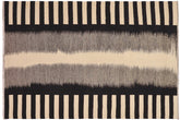 handmade Modern Kilim Beige Black Hand-Woven RECTANGLE 100% WOOL area rug 8' x 10'