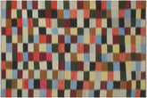 8x11 hand woven Turkish Modern Kilim wool rug in rust and blue - Turkish Bohemian Simpson