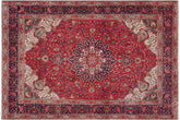 handmade Vintage Bakhtiari Red Purple Hand Knotted RECTANGLE 100% WOOL area rug 9' x 11'