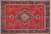handmade Vintage Tabriz Red Purple Hand Knotted RECTANGLE 100% WOOL area rug 10' x 13'