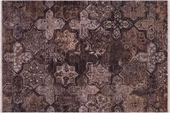 handmade Modern Modern Gray Brown Hand Knotted RECTANGLE WOOL&SILK area rug 8' x 10'