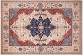 handmade Traditional Kafkaz Beige Blue Hand Knotted RECTANGLE 100% WOOL area rug 10' x 13'