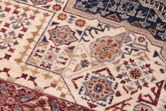handmade Geometric Mamluk Beige Burgundy Hand Knotted RECTANGLE 100% WOOL area rug 10 x 14