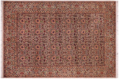 handmade Transitional Rosheen Taupe Pink Hand Knotted RECTANGLE 100% WOOL area rug 9x13