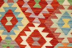 handmade Geometric Kilim Rust Beige Hand-Woven RECTANGLE 100% WOOL area rug 4 x 6