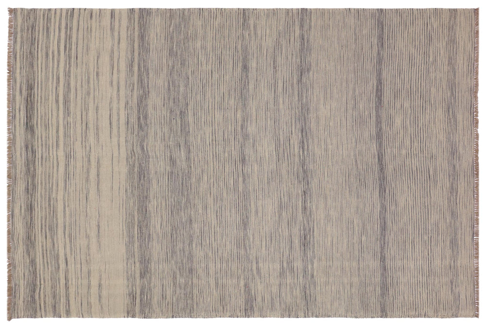 handmade Modern Kilim Gray Gray Hand-Woven RECTANGLE 100% WOOL area rug 6' x 8'
