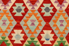 handmade Geometric Kilim Rust Gray Hand-Woven RECTANGLE 100% WOOL area rug 5x6
