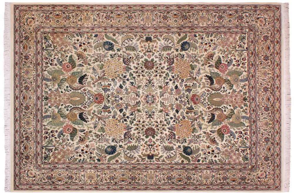 handmade Traditional Nagi Ivory Ivory Hand Knotted RECTANGLE 100% WOOL area rug 9x12