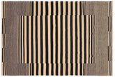 7x11 hand woven Turkish Flat Weave Kilim wool rug in beige and black - Modern Turkish Kaleigh
