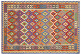 7x10 hand woven Turkish Kilim wool rug in rust and gray - Chic Amaya Turkish