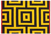 handmade Modern Kilim Gold Black Hand-Woven RECTANGLE 100% WOOL area rug 6' x 8'