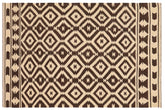 5x7 hand woven Turkish Flat Weave Kilim wool rug in beige and brown - Modern Turkish Zavier