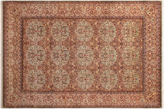 handmade Transitional Usman Lt. Green Tan Hand Knotted RECTANGLE 100% WOOL area rug 9x12
