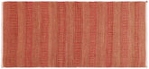3x7 hand woven Turkish Flat Weave Kilim wool runner rug in pink and orange - Modern Turkish Kaylee