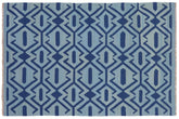 handmade Modern Kilim Blue Blue Hand-Woven RECTANGLE 100% WOOL area rug 4' x 6'